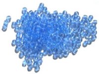 200 4mm Transparent Sapphire Round Glass Beads
